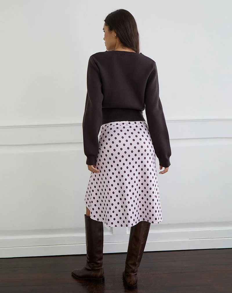 Jupe midi Esmeray à pois rétro