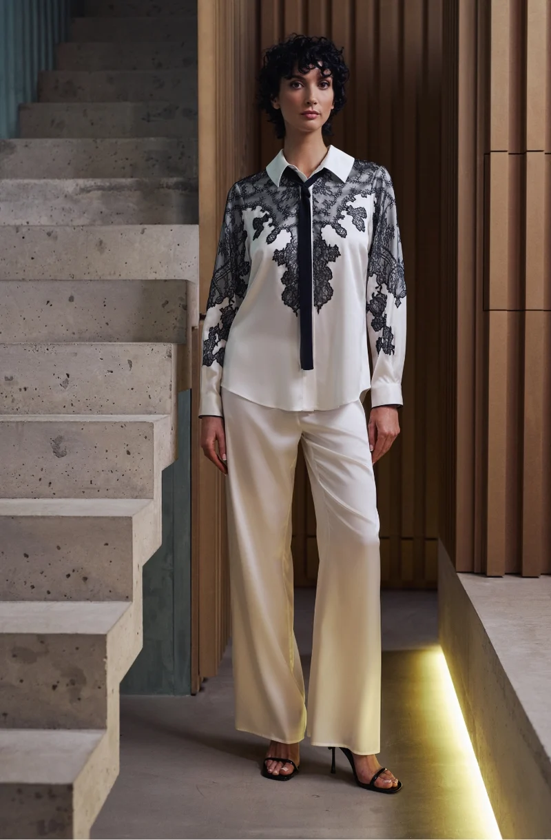 Pyjama en satin et dentelle Billie