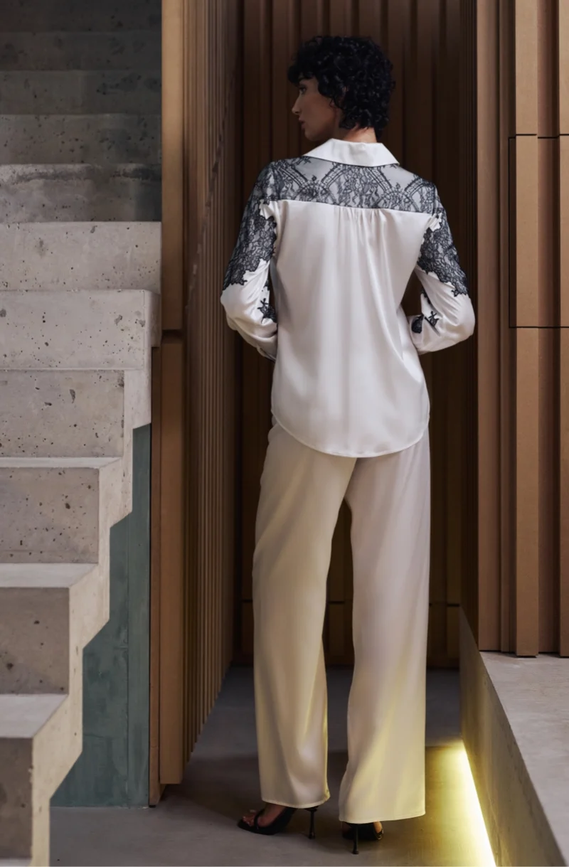 Pyjama en satin et dentelle Billie