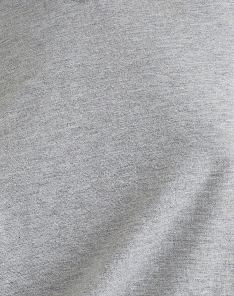 Top Feman en jersey gris chiné