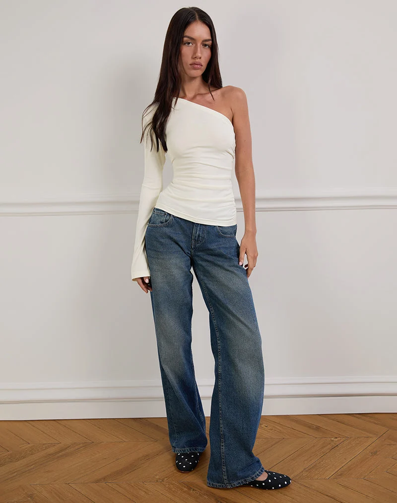 Lasya Long Sleeve Top in Off White