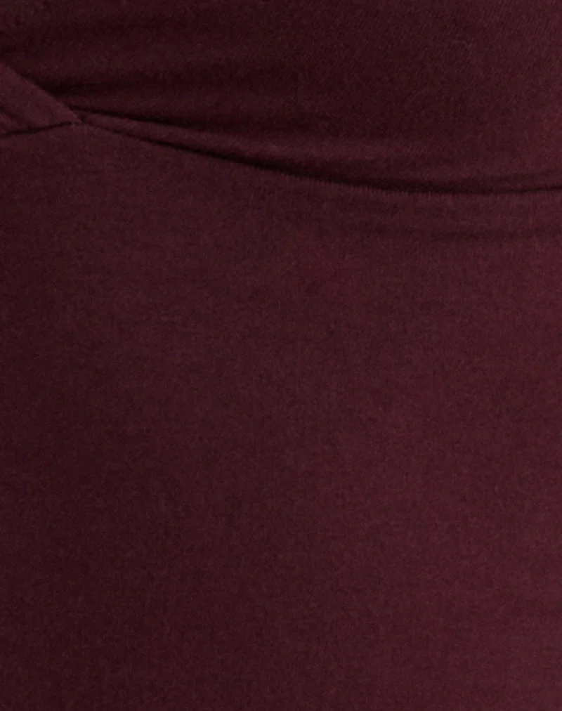 Haut croisé Netan, couleur prune foncé