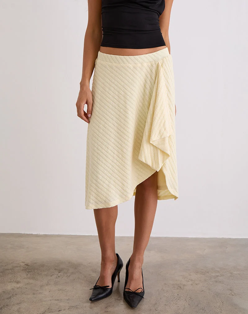 Jupe midi Esmeray, tricot crème au beurre