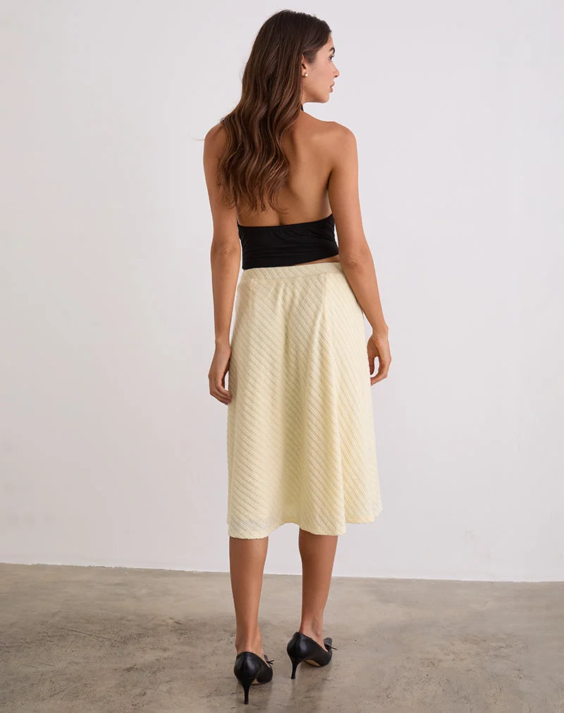 Jupe midi Esmeray, tricot crème au beurre