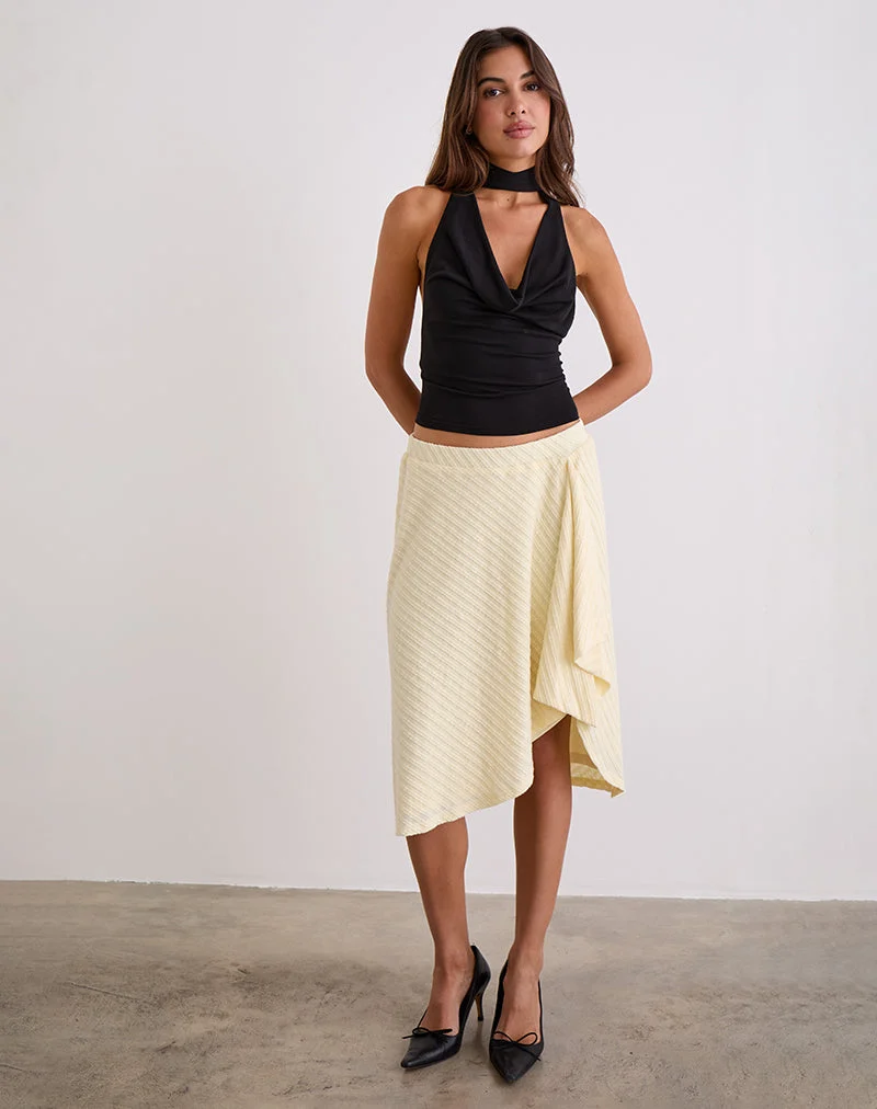 Jupe midi Esmeray, tricot crème au beurre