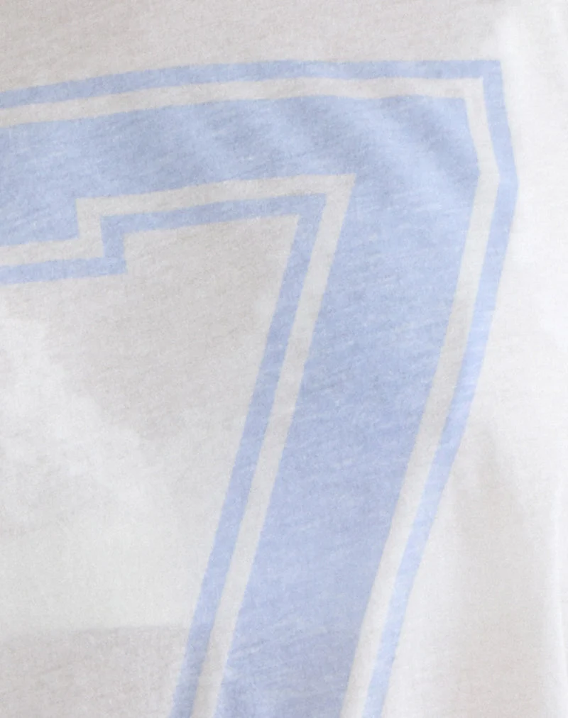 Haut à manches longues Josie, blanc, avec motif « Seven and Stripes »