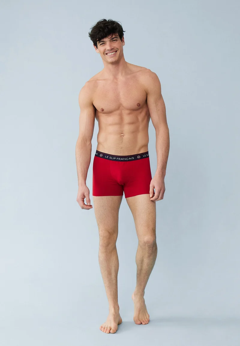 Lot de 3 boxers en coton - Boxers Bleu Blanc Rouge