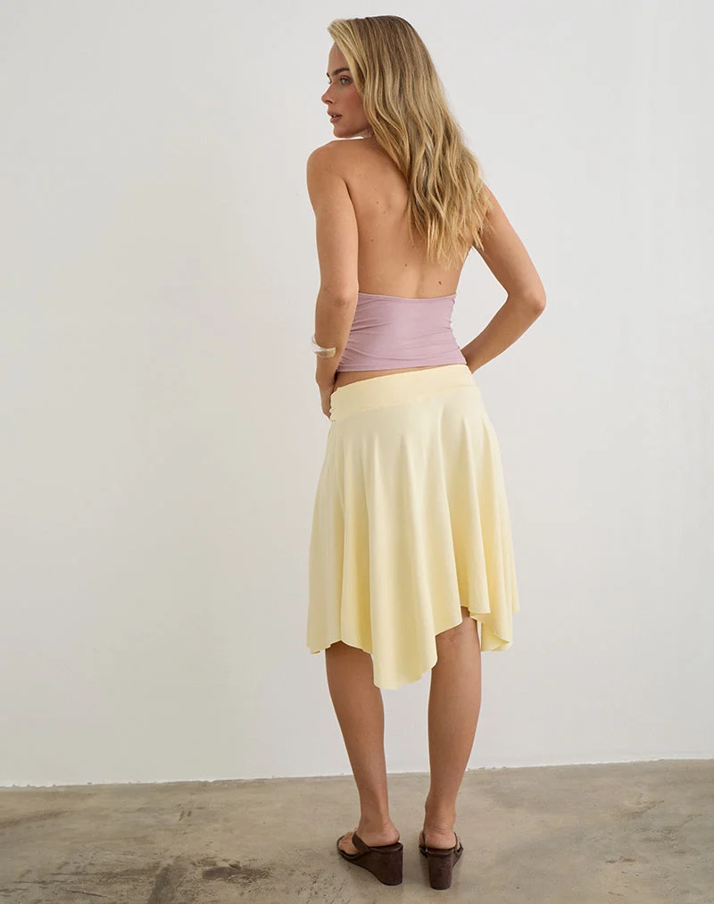 Jupe mi-longue Joonmir en jersey de rayonne, couleur citron