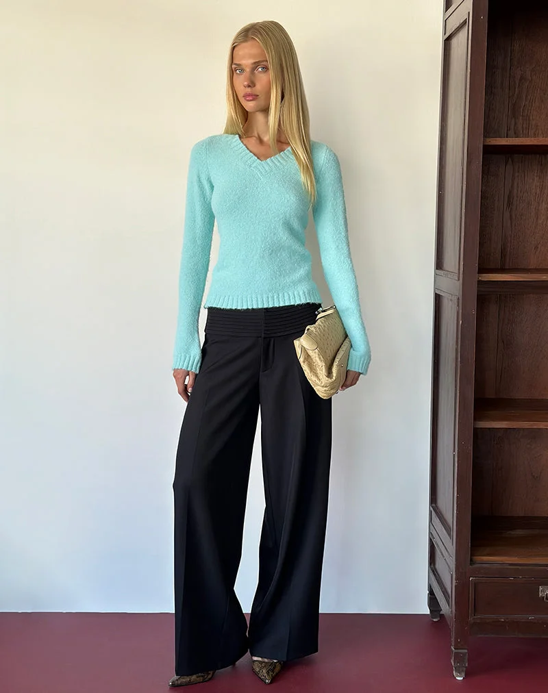 Pull Dinesa en maille bleu clair
