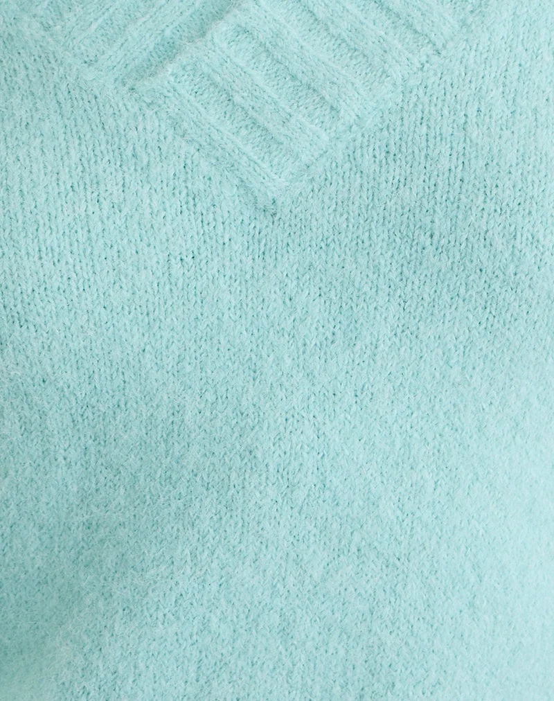 Pull Dinesa en maille bleu clair