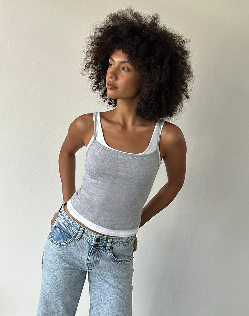 Haut Oslyn, mélange de gris chiné et de blanc