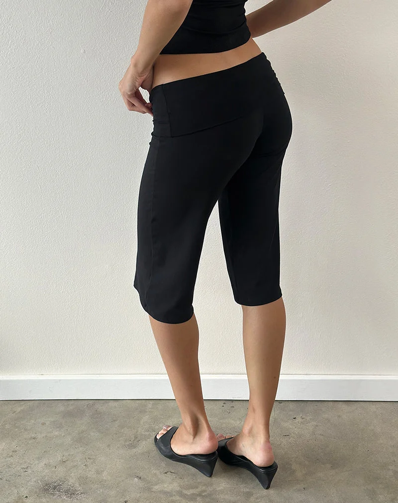 Pantalon capri Wanti en jersey de rayonne, noir