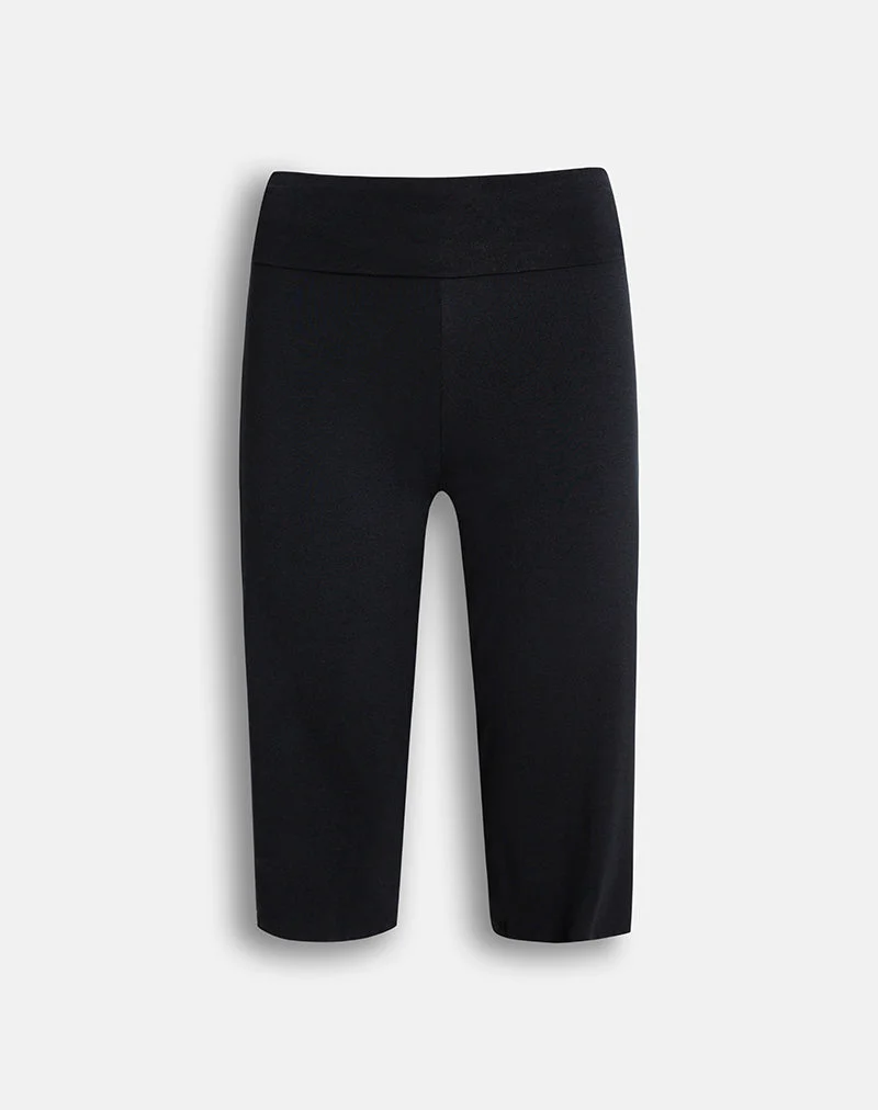 Pantalon capri Wanti en jersey de rayonne, noir
