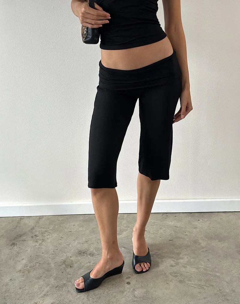 Pantalon capri Wanti en jersey de rayonne, noir