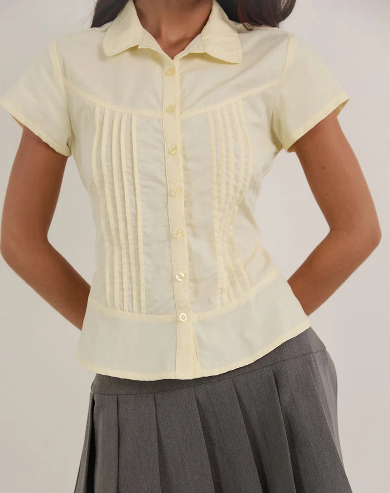Chemisier Wilmot, popeline jaune buttermilk
