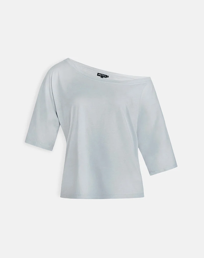 Top basique à épaules dénudées Daman, acier clair