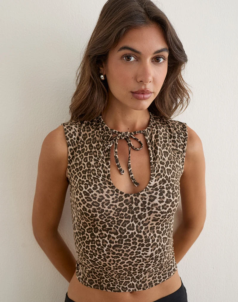 Haut Ernesta, motif « Rar Leopard » marron