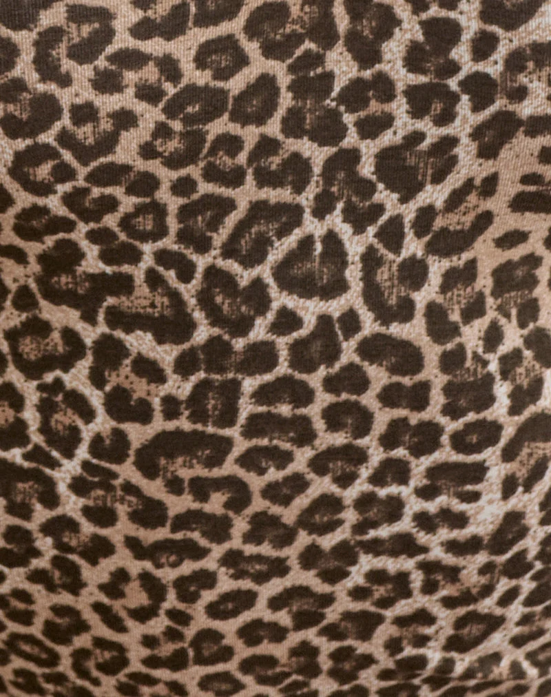 Haut Ernesta, motif « Rar Leopard » marron