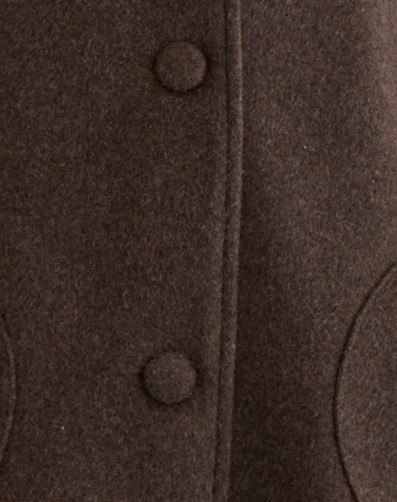 Caban Rakai en laine chocolatée