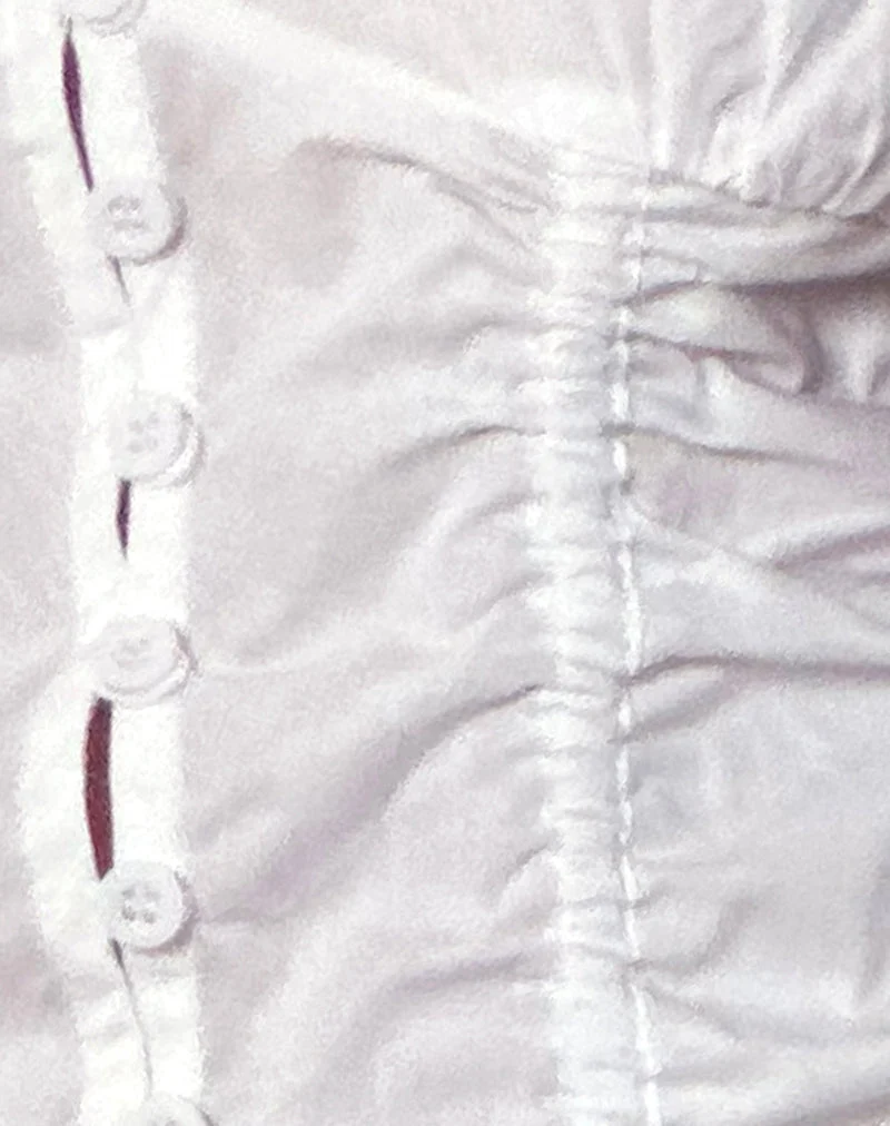 Chemisier froncé Ilase, blanc