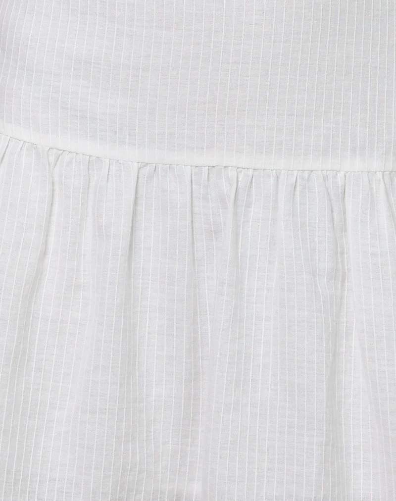 Felicia Halterneck Mini Dress in Crochet White