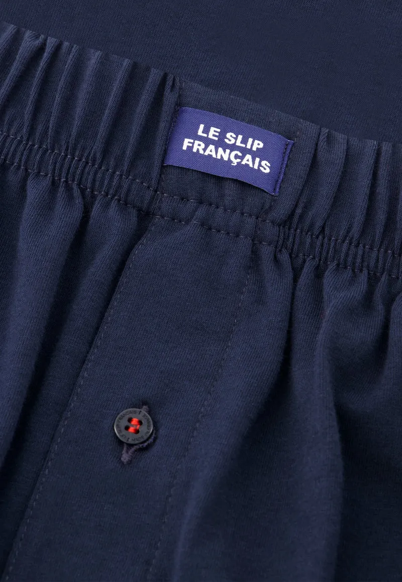 Caleçon bleu marine en jersey de coton - Fredo Marine