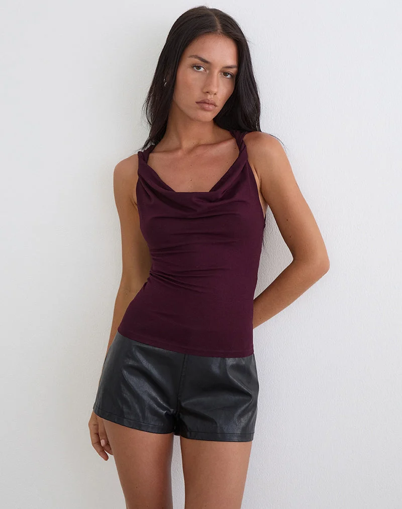 Haut dos nu Imrie en jersey de rayonne, couleur Redwood
