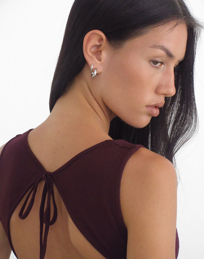 Haut dos nu Imrie en jersey de rayonne, couleur Redwood