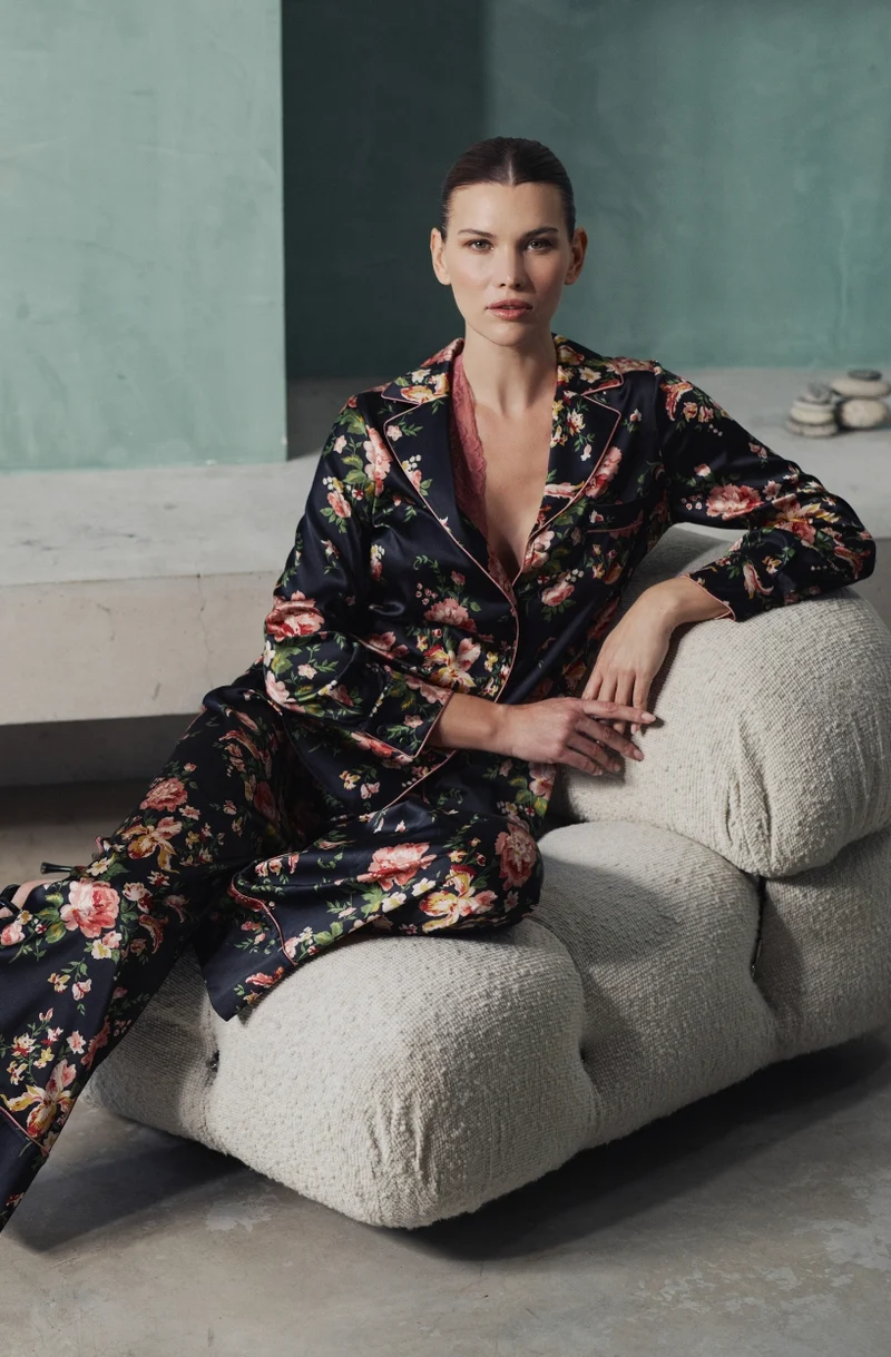 Pyjama en satin de soie Bernadette