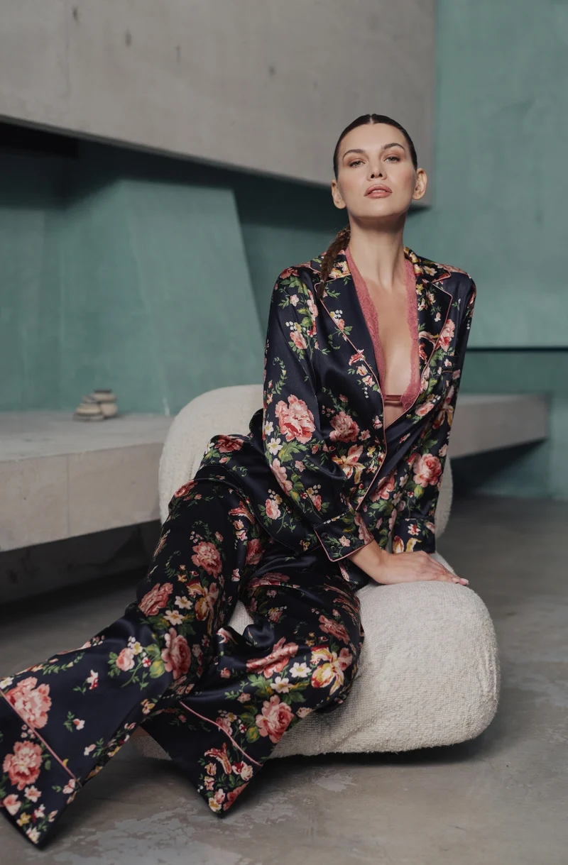 Pyjama en satin de soie Bernadette