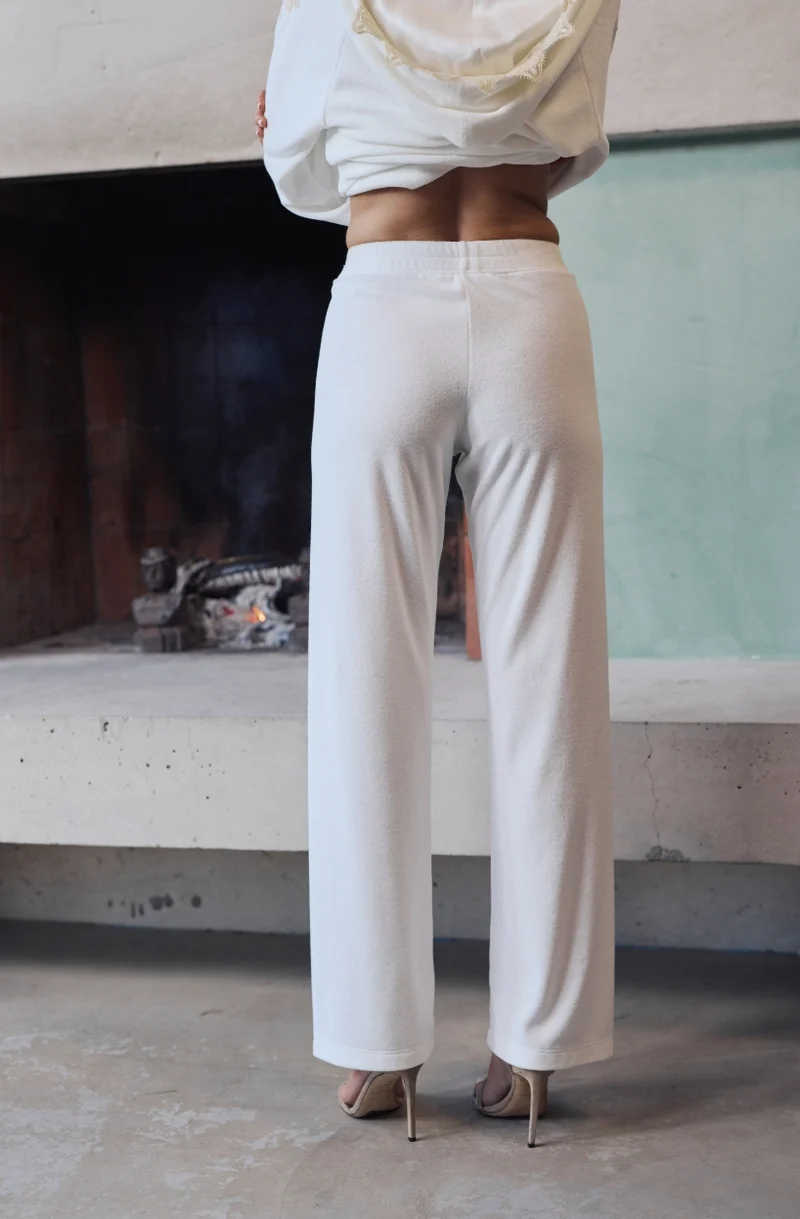 Pantalon Bianca en molleton de coton blanc