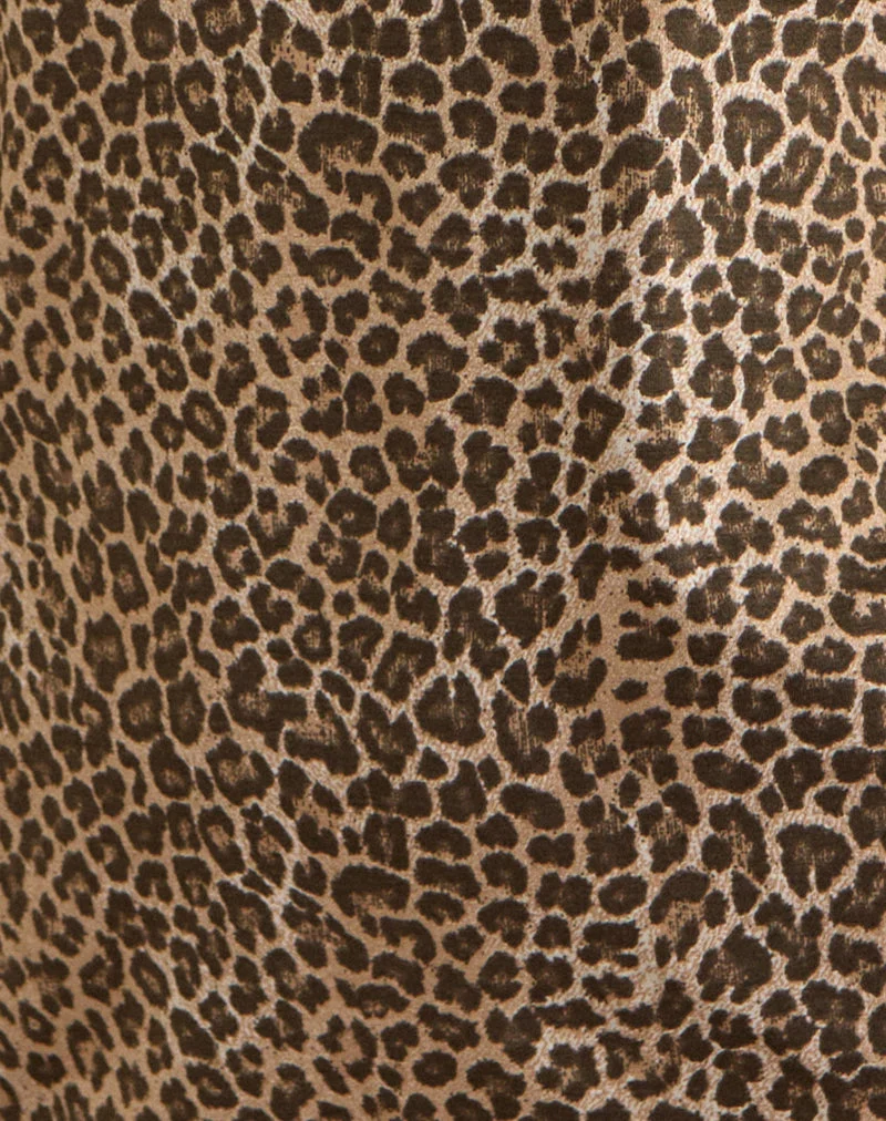 Mini-robe Entari, modèle « Rar » marron léopard
