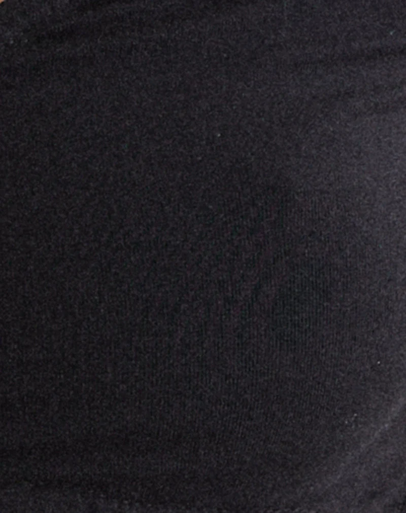 Haut boléro Ceren noir à boutons en perles