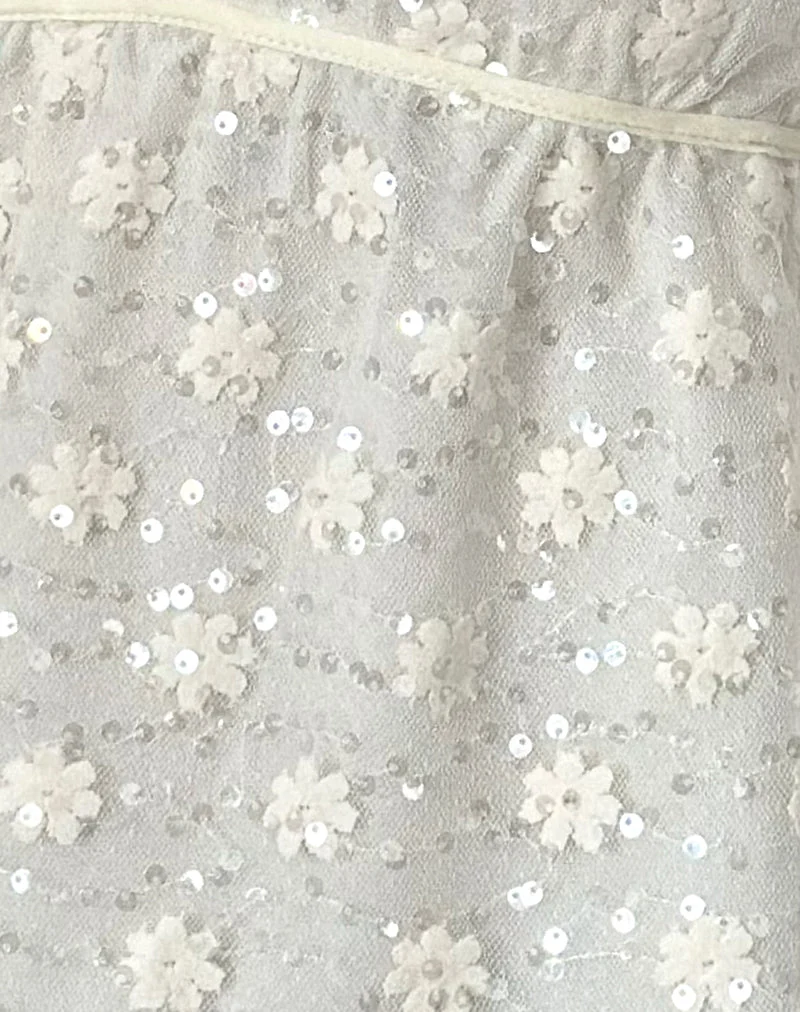 Top Aloysia en dentelle pailletée Ivoire
