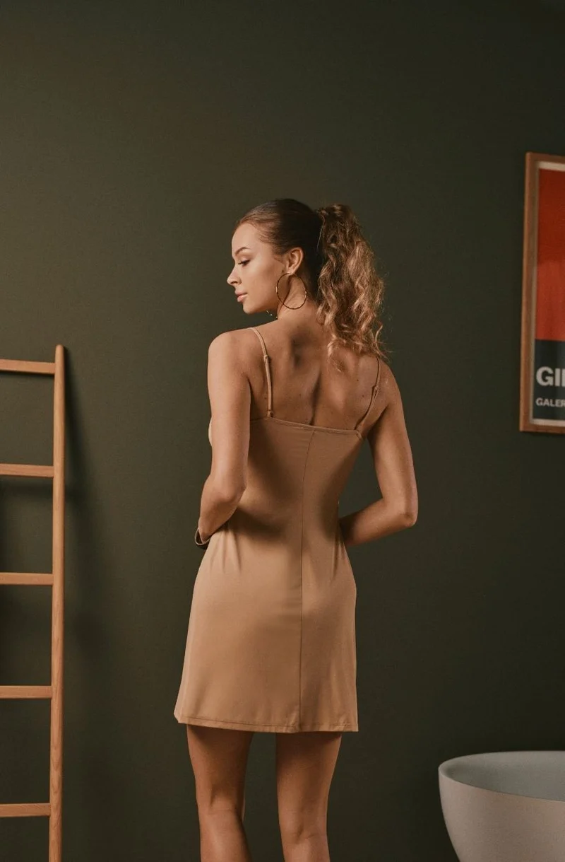 Combinette fond de robe en maille peau