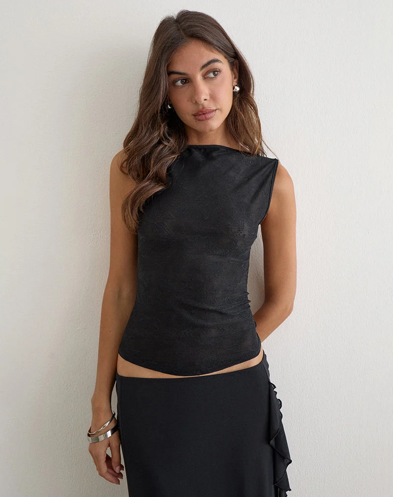 Débardeur Louis en dentelle noire