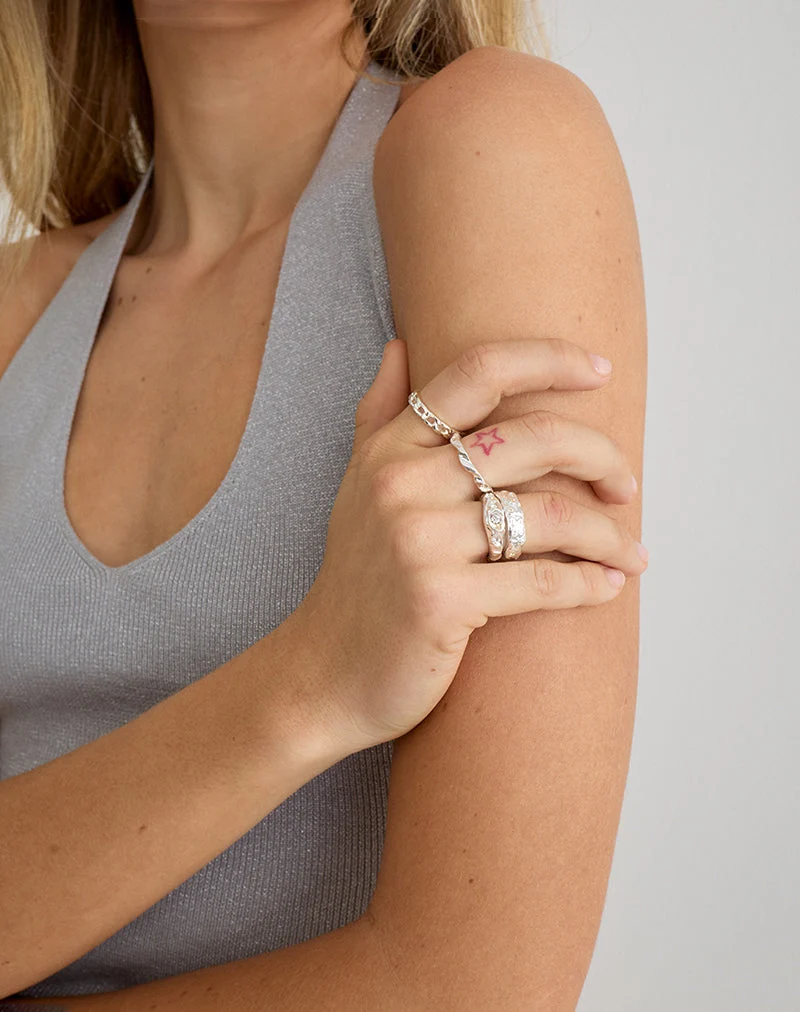 Ensemble de bagues en argent à porter superposées