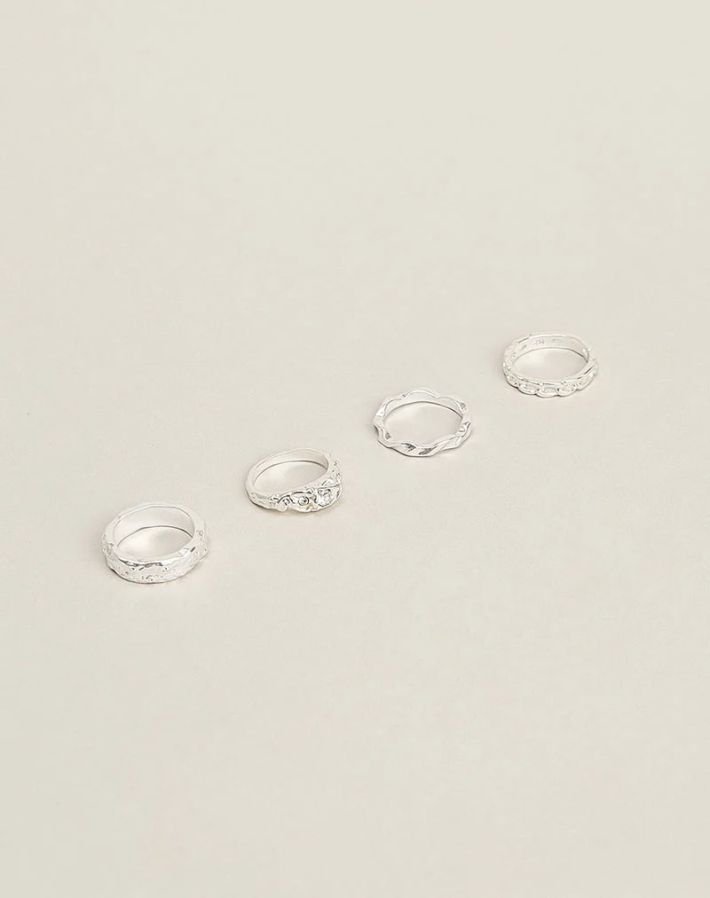Ensemble de bagues en argent à porter superposées
