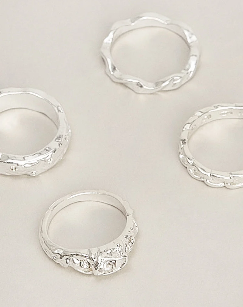 Ensemble de bagues en argent à porter superposées