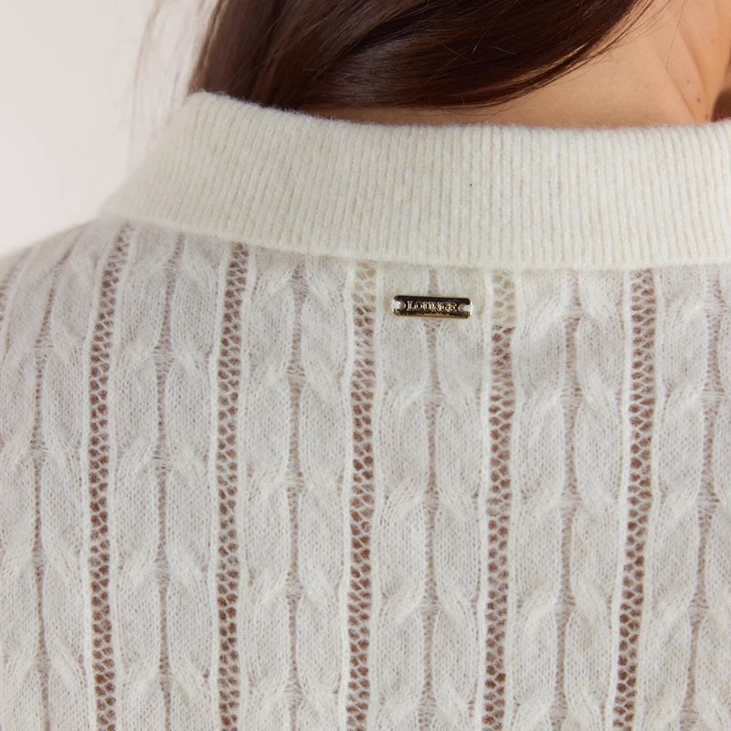 Polo en Maille Transparente - Crème
