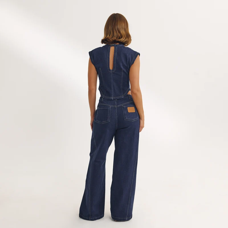 Top Ajusté en Denim - Indigo