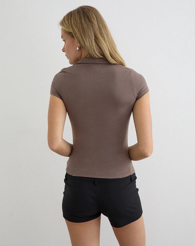 Haut à col Novee, couleur « Coffee Quartz », avec anneau en O