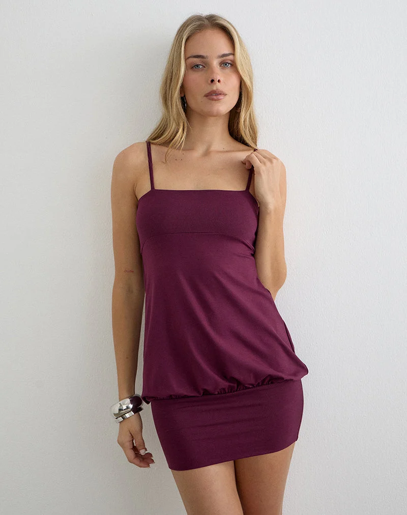 Mini-robe Belica, couleur violet foncé