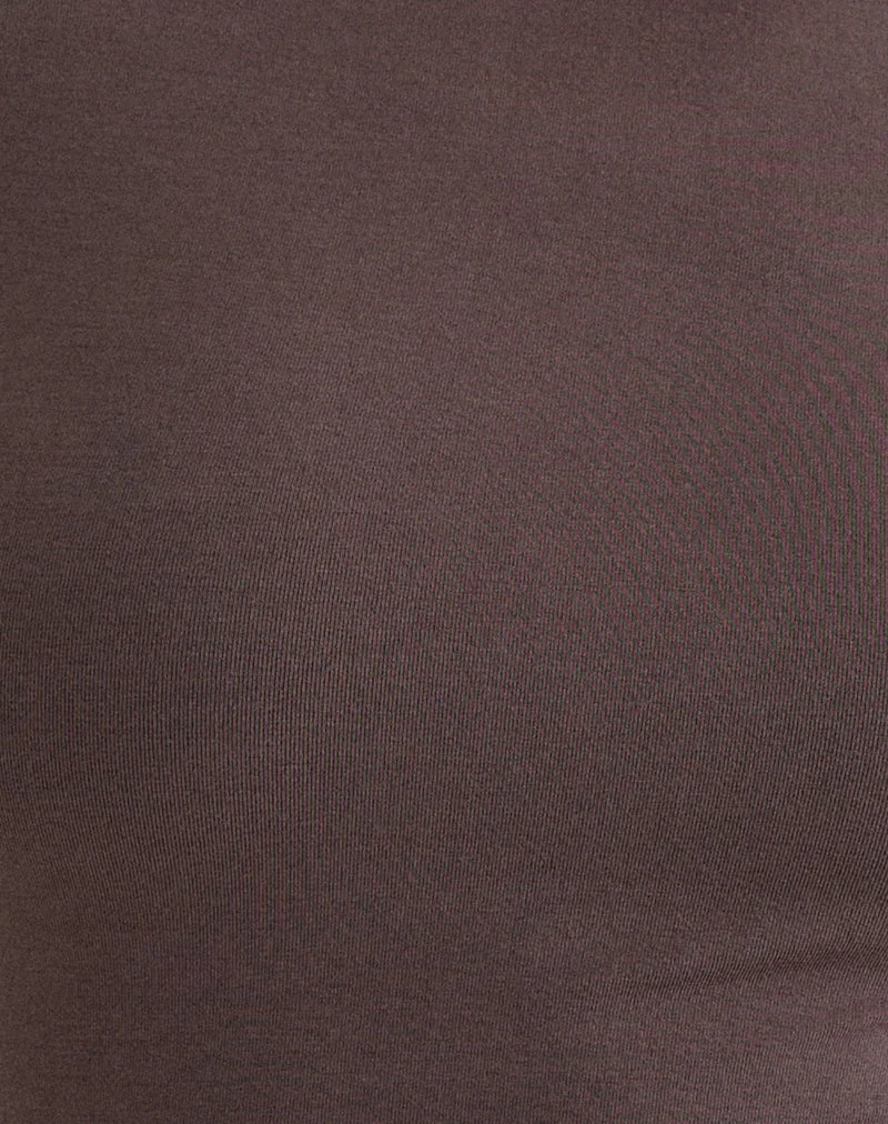 Haut Anco à col en V et manches trois-quarts, couleur « Peppercorn »