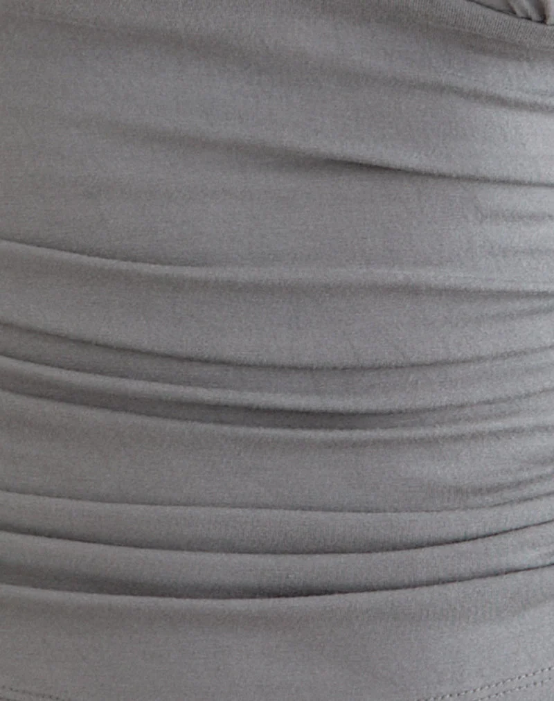 Haut « Batwing » à encolure plongeante Osari, en jersey gris