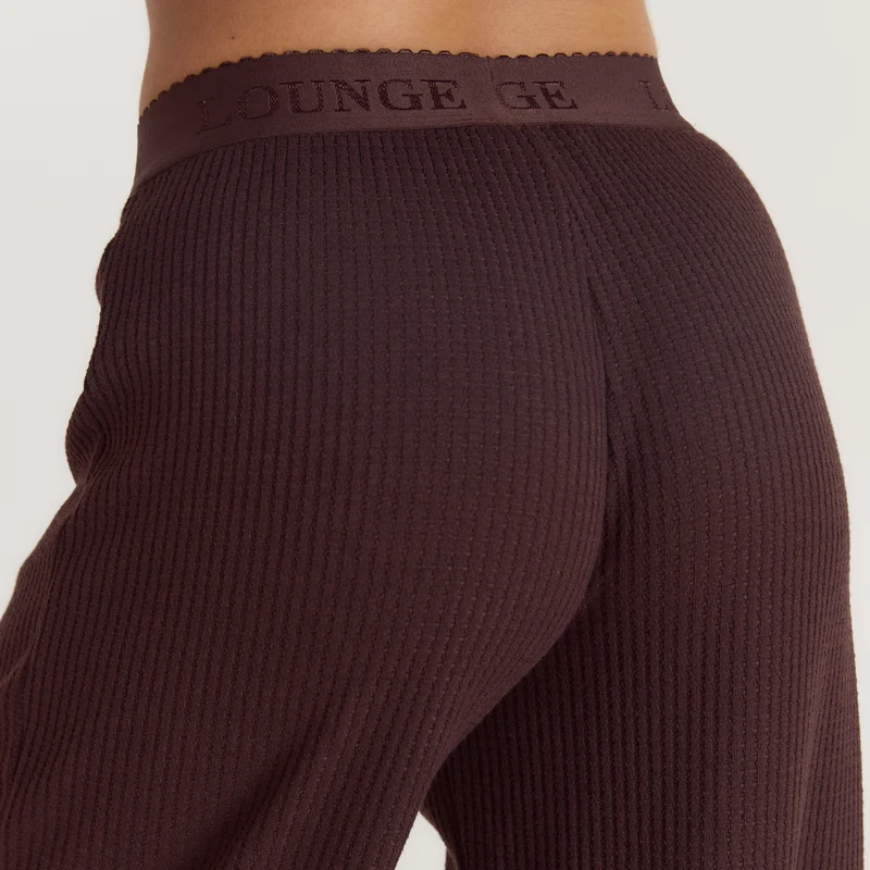 Pantalon de Pyjama Soft Waffle - Chocolat Noir