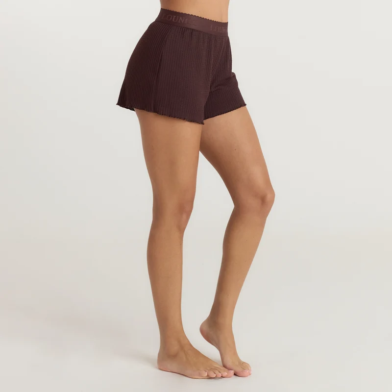 Short de Pyjama Soft Waffle - Chocolat Noir
