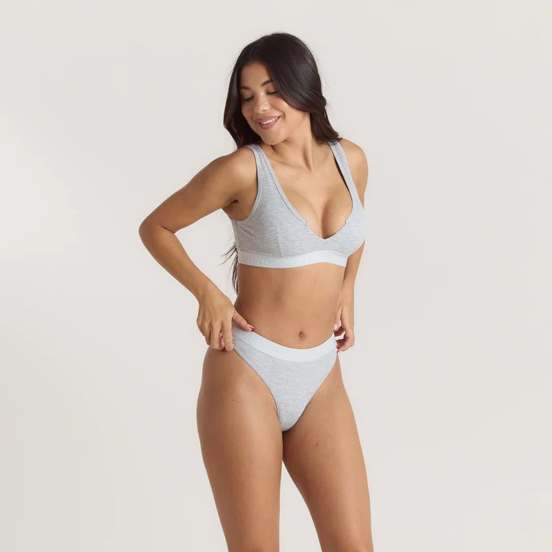Brassière Push-Up Soft Ribbed - Gris chiné