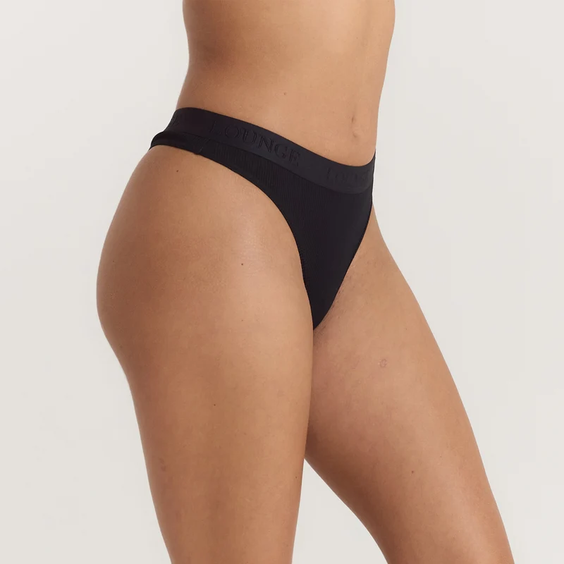String Soft Ribbed - Noir