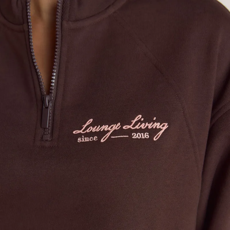 Pull avec Quart de Zip Lounge Living - Chocolat